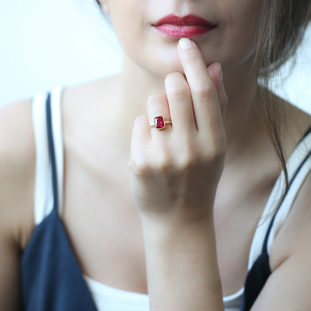 Square Shape Stone Cluster Ring Wholesale Handcrafted 925 Sterling Silver Jewelry